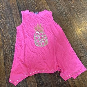 Imoga flowy top with gold pineapple and studs size 8